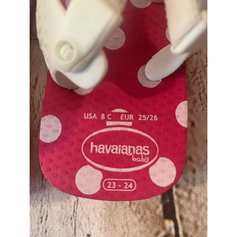 HAVAIANAS Girl’s Minnie Mouse Flip Flop Sandals / Size: 8C EUR 25-26